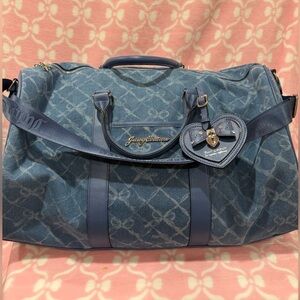 Juicy Couture Denim Blue Monogram Duffel Bag